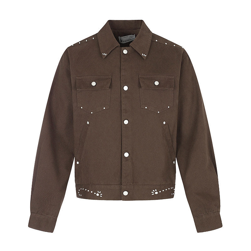 Damen kurze Truckerjacke aus Canvas mit Zierösen, Druckknopffront und Pattentaschen Nord Taschen