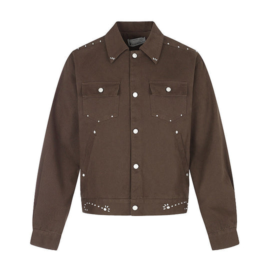 Damen kurze Truckerjacke aus Canvas mit Zierösen, Druckknopffront und Pattentaschen Nord Taschen