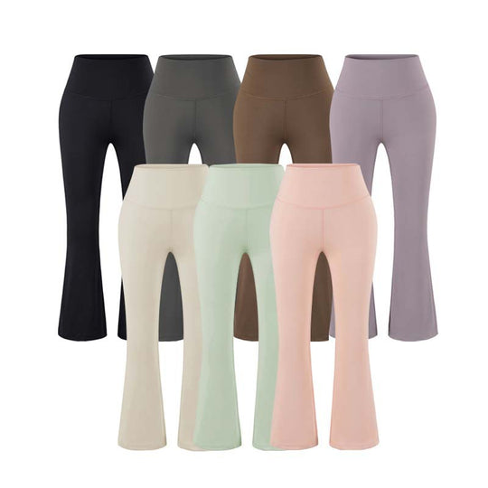 Damen High‑Waist Yoga-Flarehose mit ausgestelltem Schlag und Komfortbund Nord Taschen
