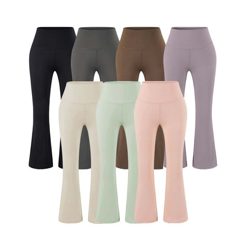 Damen High‑Waist Yoga-Flarehose mit ausgestelltem Schlag und Komfortbund Nord Taschen