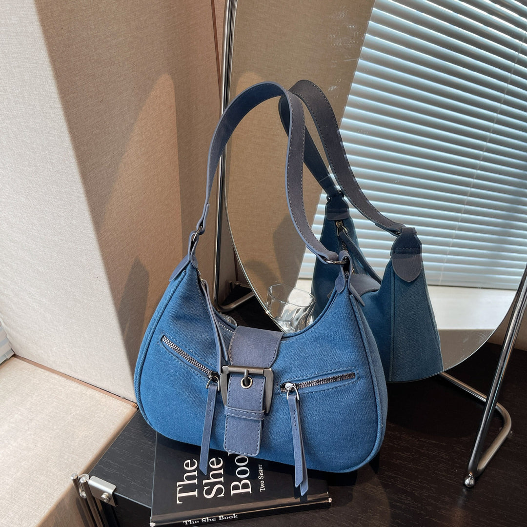 Damen Schultertasche mit modischem Reißverschluss-Detail Nord Taschen