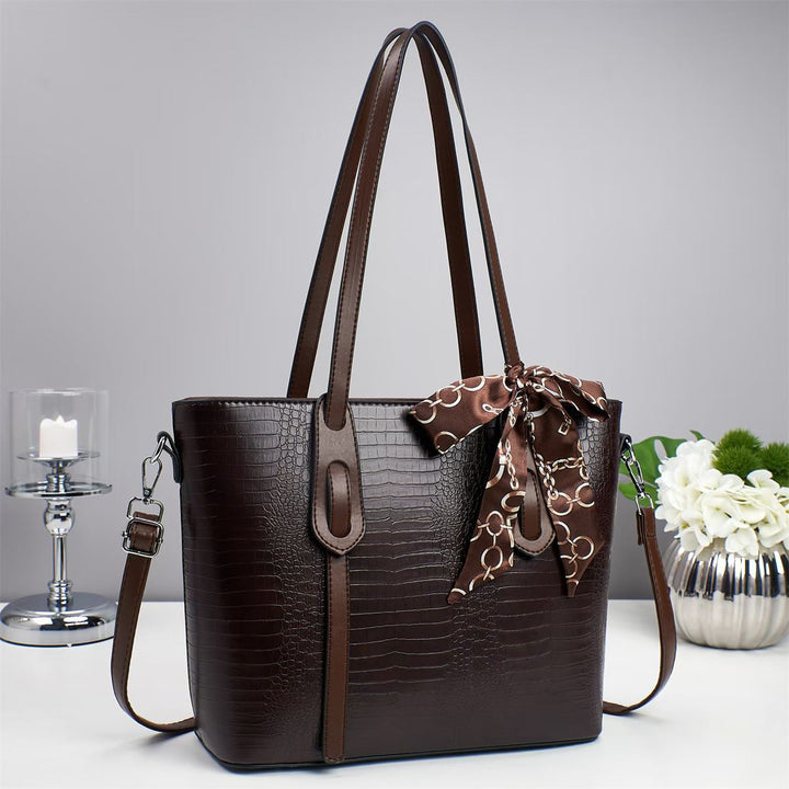Damen elegante Handtasche mit modischen Schal-Akzenten Nord Taschen