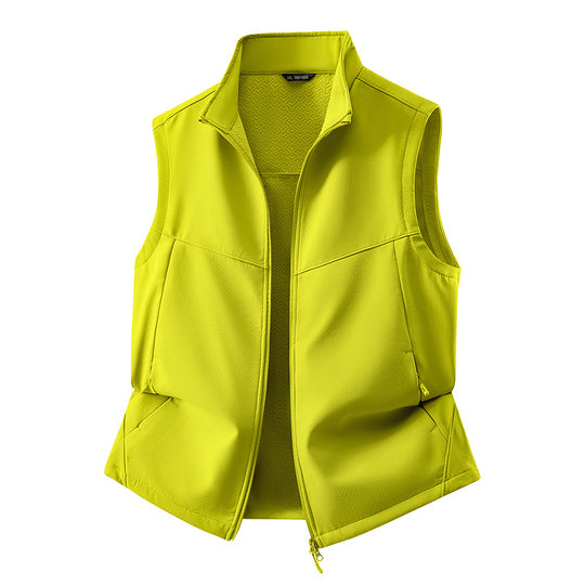 Damen Ärmellose Softshell-Weste mit Stehkragen, Stretchfutter und Zweiwege-Reißverschluss Nord Taschen