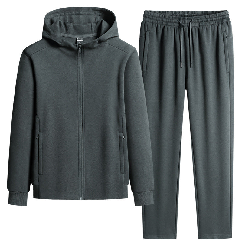 Herren zweiteiliges Kapuzen‑Trainingsset aus French‑Terry mit Reißverschlussjacke & konischer Jogginghose Nord Taschen