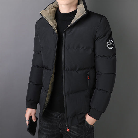 Herren Kurz geschnittene wattierte Steppjacke mit Camouflage-Innenfutter, gerippten Bündchen und Reißverschlusstaschen Nord Taschen