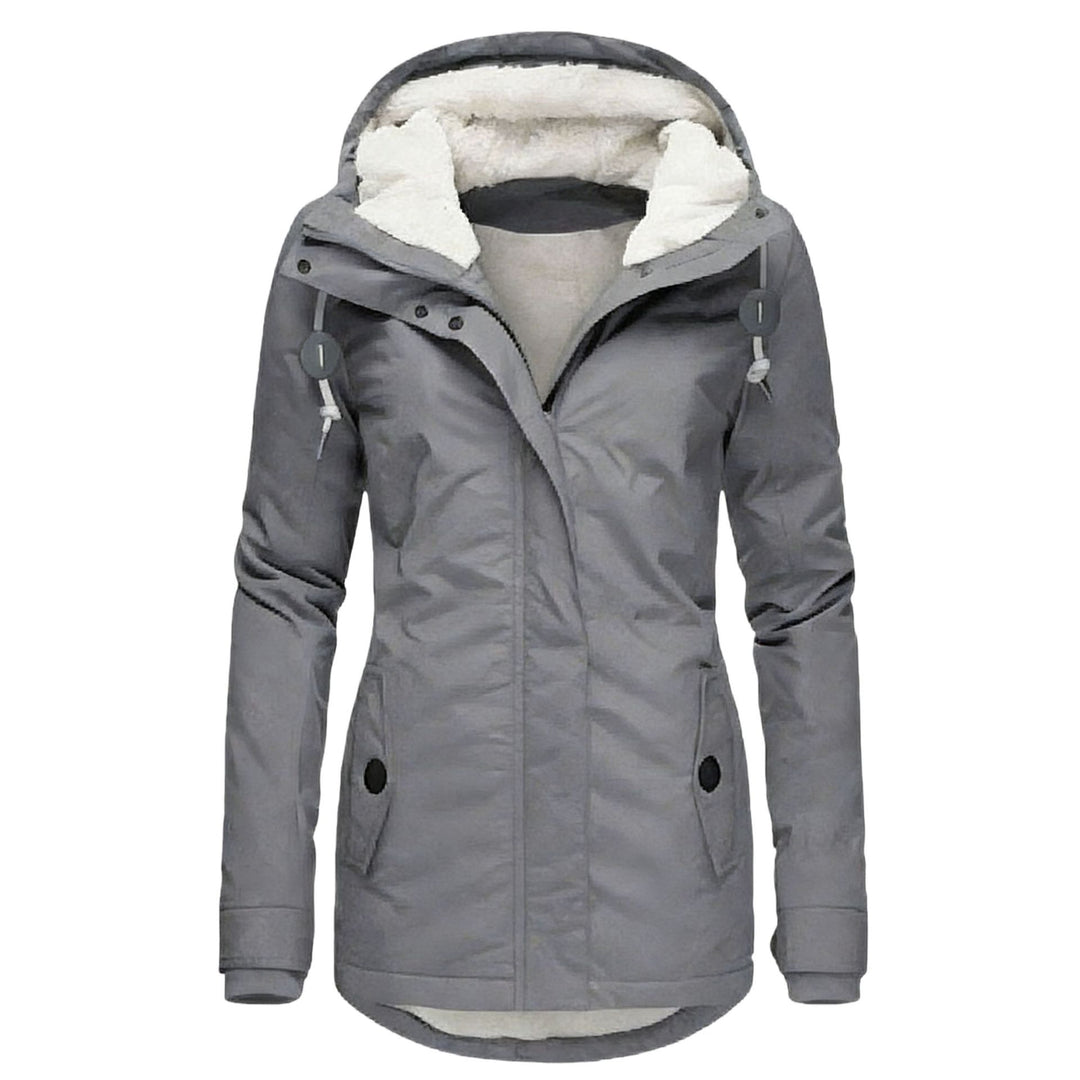 Damen Wasserabweisender Parka mit Teddyfutter, Kapuze und Taillierter Passform Nord Taschen