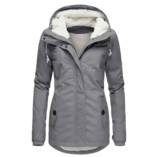 Damen Wasserabweisender Parka mit Teddyfutter, Kapuze und Taillierter Passform Nord Taschen