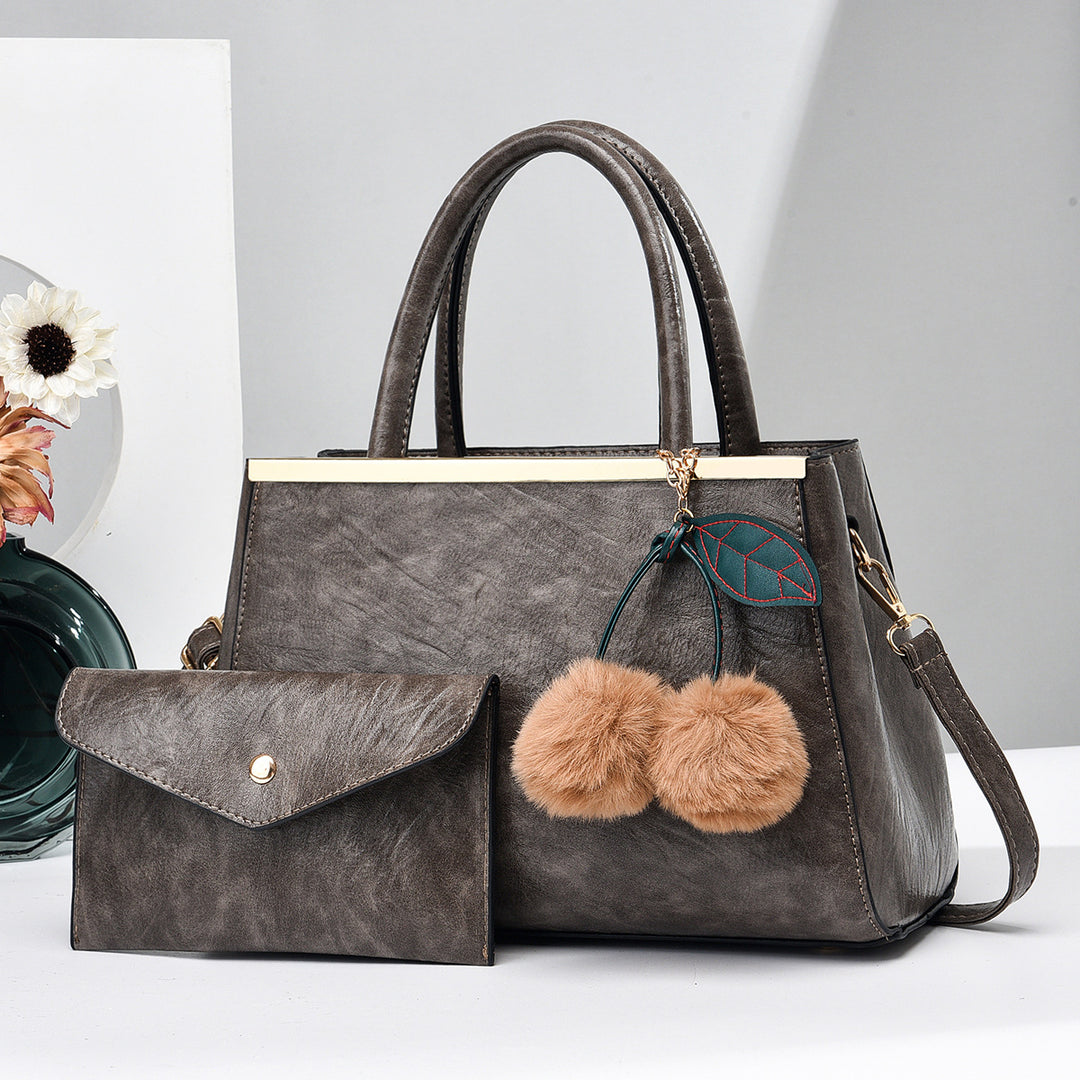 Damen elegante Henkeltasche mit abnehmbarem Geldbeutel und modischen Details Nord Taschen