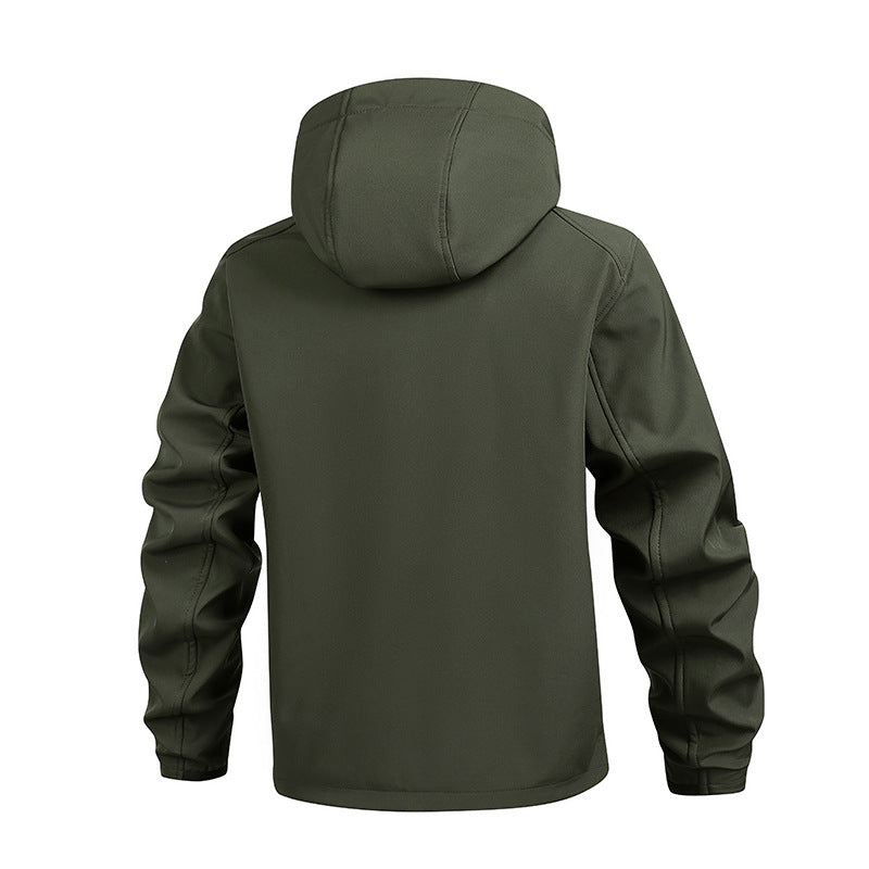 Herren Funktionale Übergangsjacke mit verstellbarem Kapuzenkragen Nord Taschen