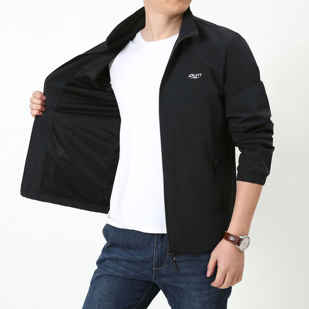 Herren Leichte winddichte Reißverschluss‑Blousonjacke mit Stehkragen und elastischen Bündchen Nord Taschen