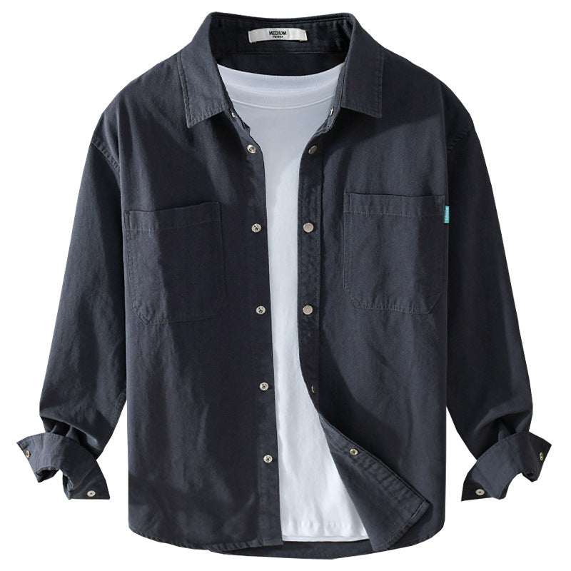 Herren Overshirt im Hemdjacken‑Stil aus leichter Baumwollmischung mit Druckknopf‑Leiste und aufgesetzten Brusttaschen Nord Taschen