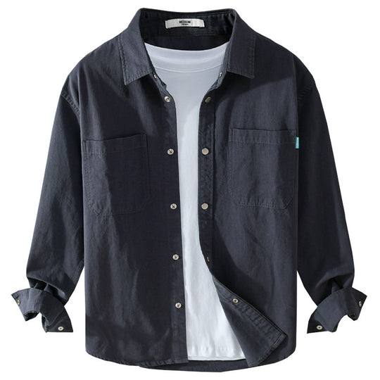 Herren Overshirt im Hemdjacken‑Stil aus leichter Baumwollmischung mit Druckknopf‑Leiste und aufgesetzten Brusttaschen Nord Taschen