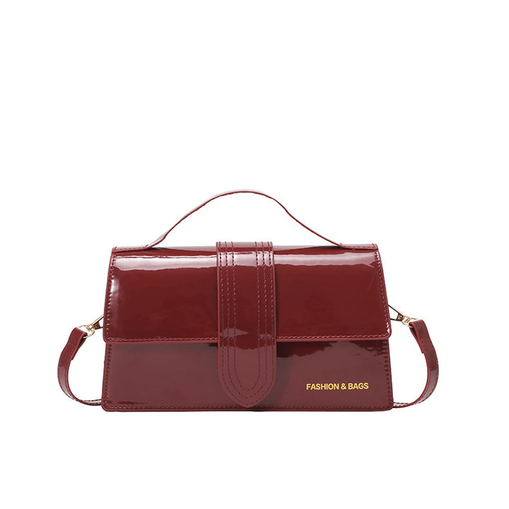 Damen elegante Lackleder-Handtasche mit praktischer Umhängemöglichkeit Nord Taschen