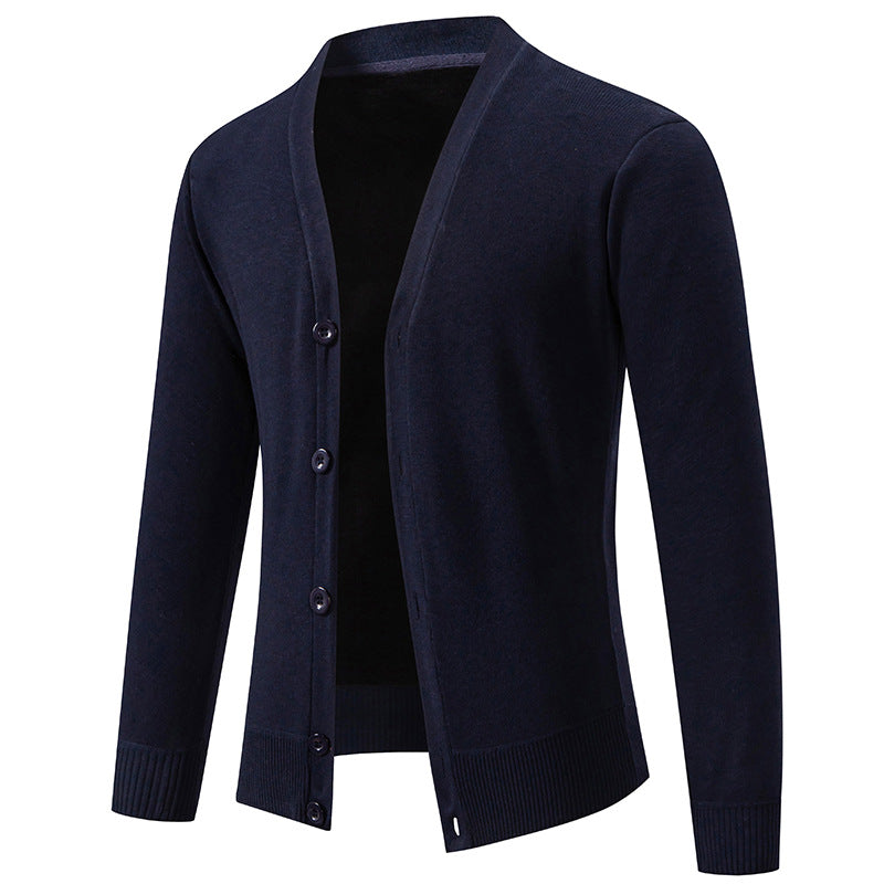Herren Feinstrick-Cardigan mit V-Ausschnitt, schmaler Silhouette und Rippabschlüssen Nord Taschen