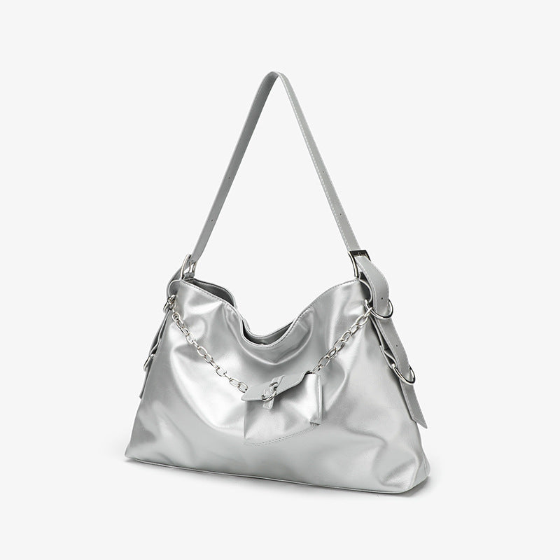 Damen Hobo-Tasche mit dekorativen Kettendetails und praktischem Faltendesign Nord Taschen