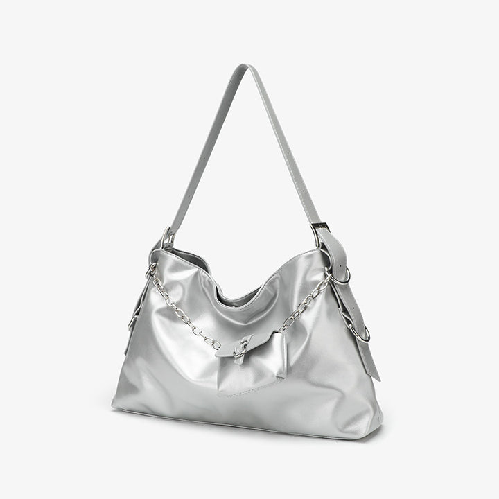 Damen Hobo-Tasche mit dekorativen Kettendetails und praktischem Faltendesign Nord Taschen