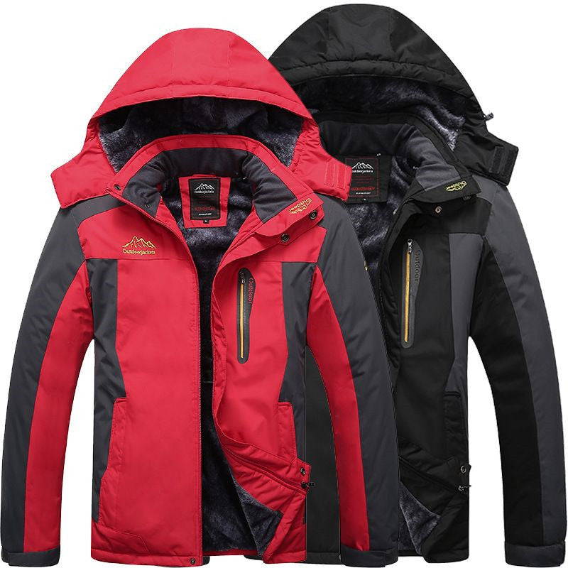 Herren Wasserdichte Thermo-Outdoorjacke mit weichem Fleece-Innenfutter und Multifunktionstaschen Nord Taschen