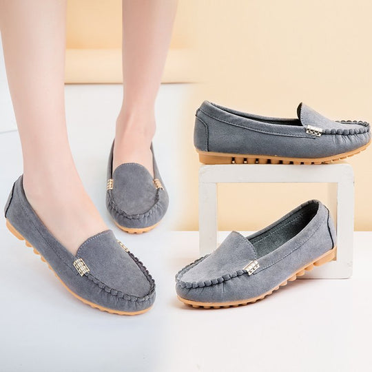 Damen Mokassin-Pantoletten mit schickem Metallic-Detail und weichem Obermaterial