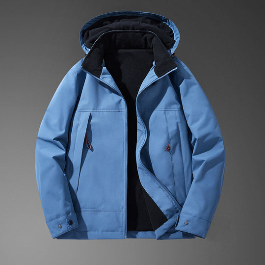 Herren Wasserabweisende Multitaschen-Jacke mit Kapuze und Fleece-Innenfutter Nord Taschen