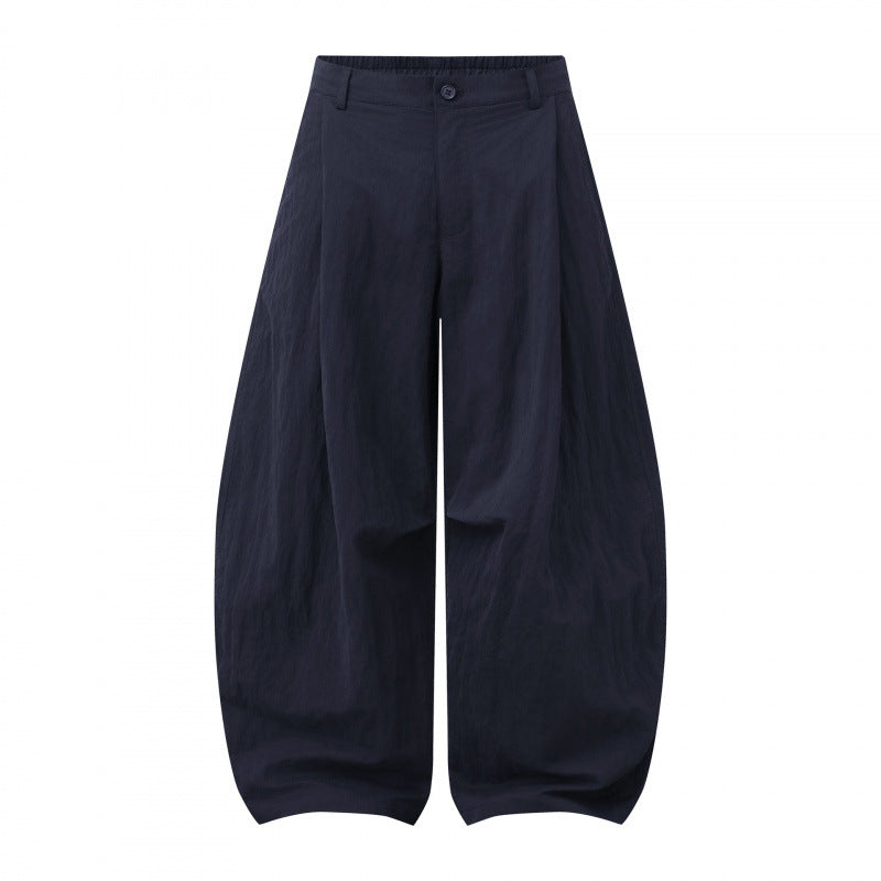 Damen Weite Ballonhose aus Baumwollmischung mit hohem Bund und elastischem Rückengummi Nord Taschen