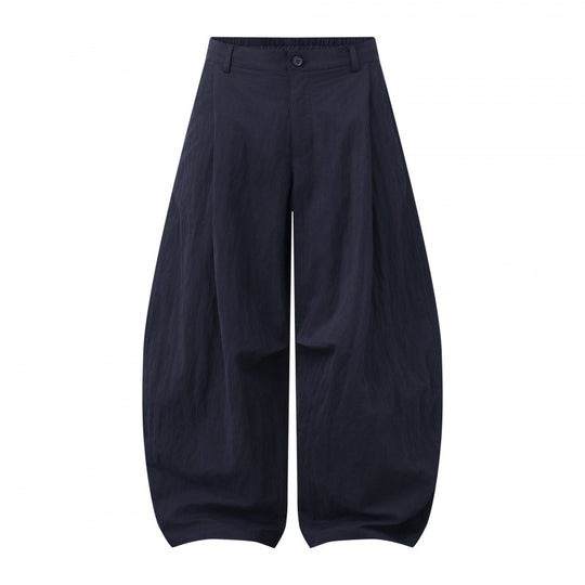 Damen Weite Ballonhose aus Baumwollmischung mit hohem Bund und elastischem Rückengummi Nord Taschen
