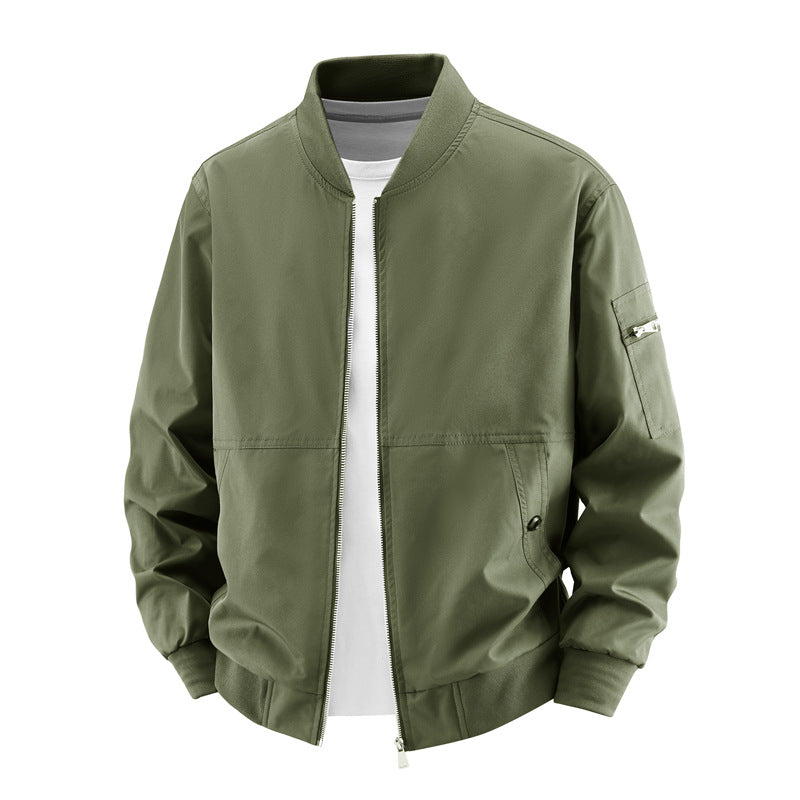 Men's  minimalist zip-front bomber jacket with concealed welt pockets and sleeve utility pocket Nord Taschen