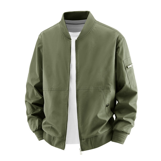 Men's  minimalist zip-front bomber jacket with concealed welt pockets and sleeve utility pocket Nord Taschen
