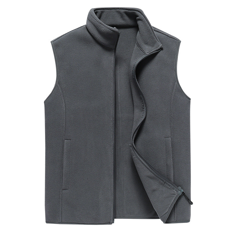 Herren Ärmellose Microfleece‑Weste mit Stehkragen und verdecktem Zweiwege-Reißverschluss Nord Taschen