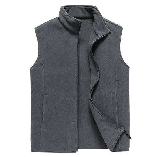 Herren Ärmellose Microfleece‑Weste mit Stehkragen und verdecktem Zweiwege-Reißverschluss Nord Taschen