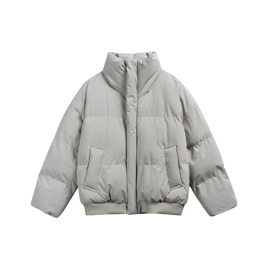Damen Kurze wattierte Steppjacke im Boxy‑Cut mit hohem Stehkragen und Rippenbund Nord Taschen