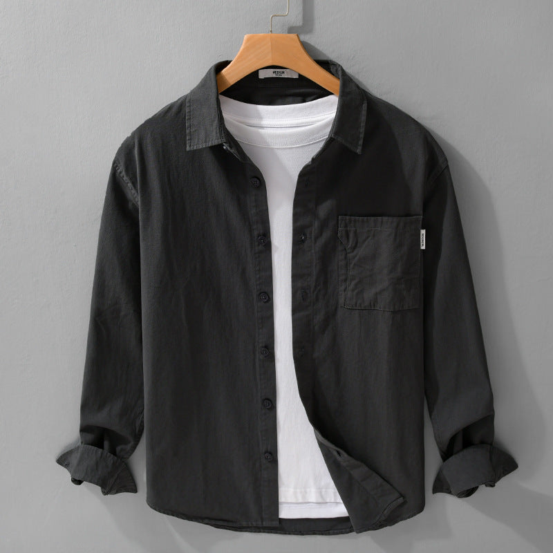 Herren Casual-Hemdjacke aus leichtem Baumwoll-Twill mit aufgesetzter Brusttasche und entspannter Passform Nord Taschen