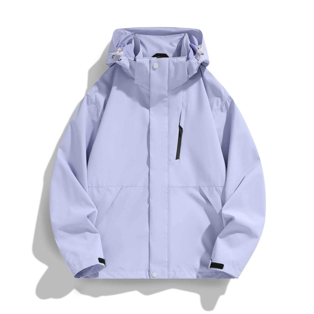 Damen Wasserabweisende Kapuzen‑Übergangsjacke mit verstellbarer Kapuze, verdeckter Frontblende und Multifunktionstaschen Nord Taschen