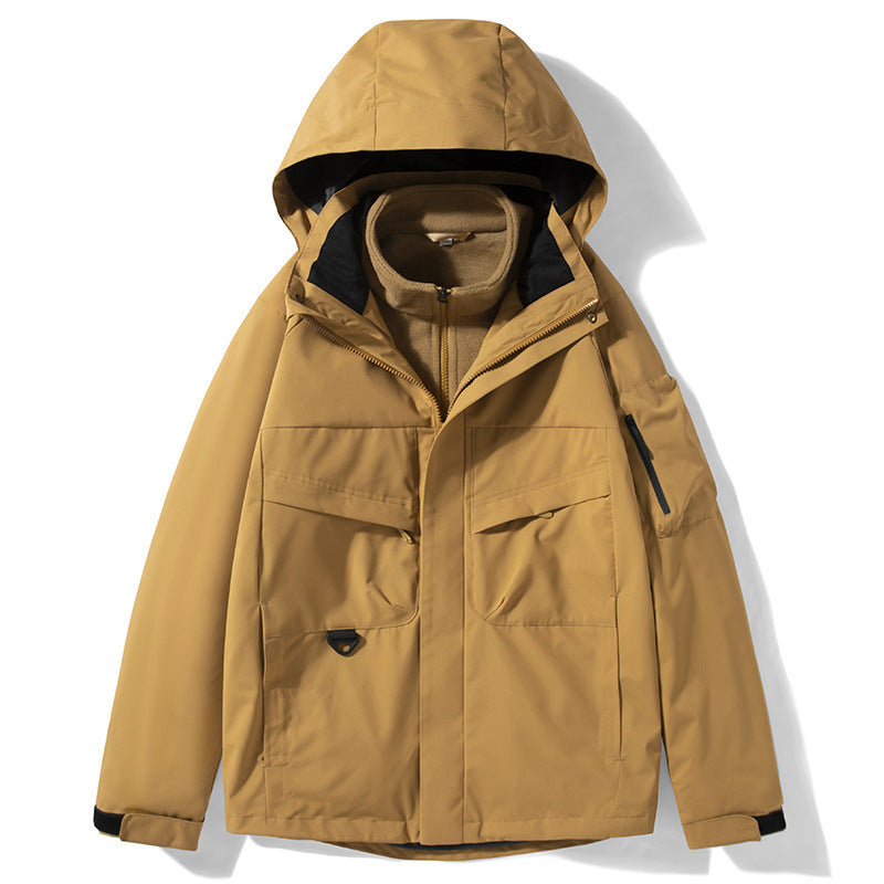 Herren Outdoor-Softshelljacke mit abnehmbarer Fleece-Innenjacke und Kapuze Nord Taschen