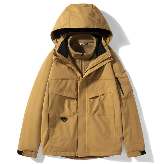 Herren Outdoor-Softshelljacke mit abnehmbarer Fleece-Innenjacke und Kapuze Nord Taschen