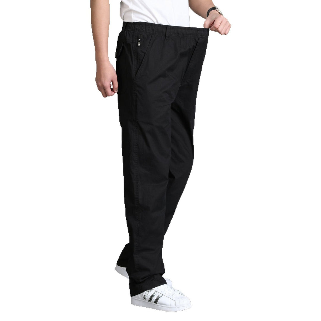 Herren Locker geschnittene Chinohose mit elastischem Bund und seitlicher Reißverschlusstasche Nord Taschen