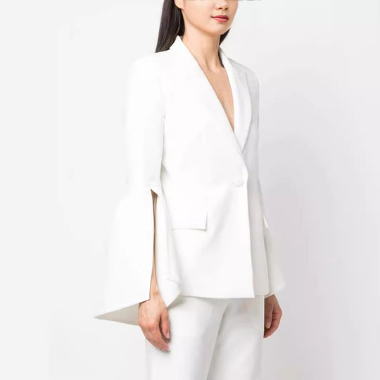 Damen Zweiteiliger Tailoring-Anzug mit tailliertem Einreiher und ausgestellten Ärmelabschlüssen Nord Taschen