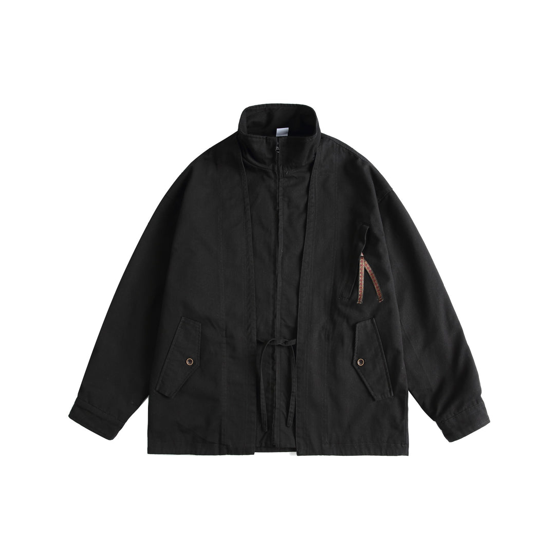Unisex Oversized Canvas-Fieldjacke mit Tunnelzug, Funnelkragen und Utility‑Taschen Nord Taschen