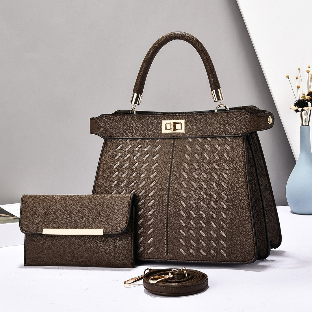 Damen elegante Henkeltasche mit strukturiertem Design und abnehmbarer Clutch Nord Taschen