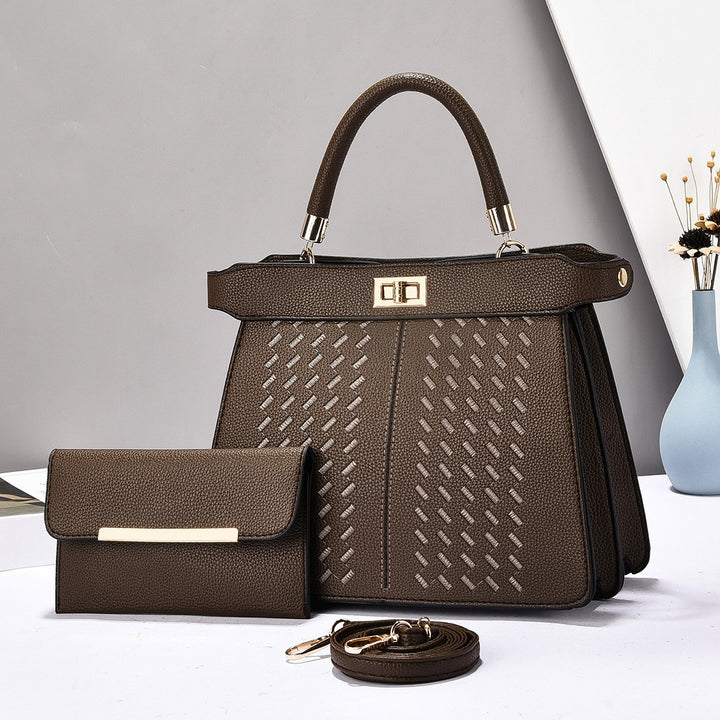 Damen elegante Henkeltasche mit strukturiertem Design und abnehmbarer Clutch Nord Taschen