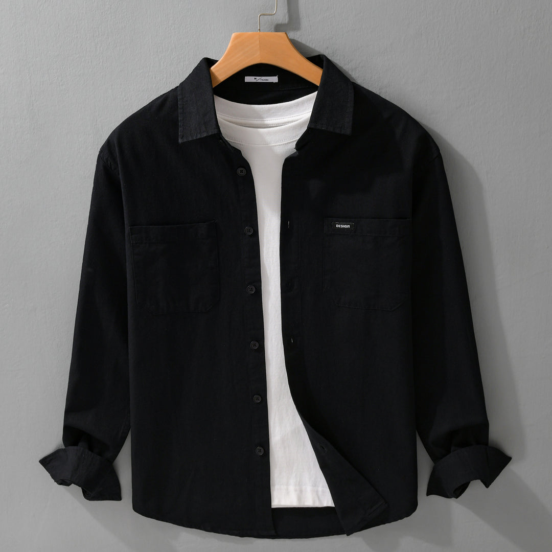 Herren Baumwoll-Overshirt im Hemdjackenstil mit aufgesetzten Brusttaschen und relaxed Fit Nord Taschen