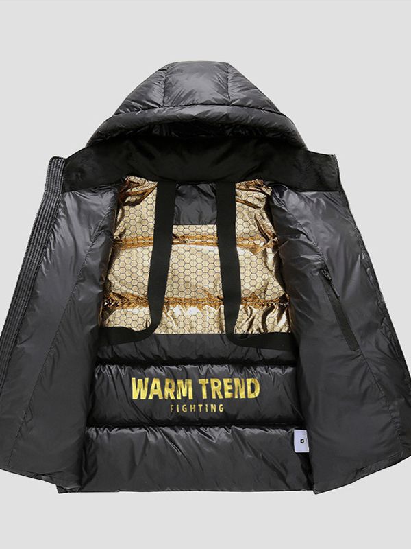 Herren wattierte Thermo‑Steppjacke mit Kapuze und Wärme‑Reflexfutter Nord Taschen