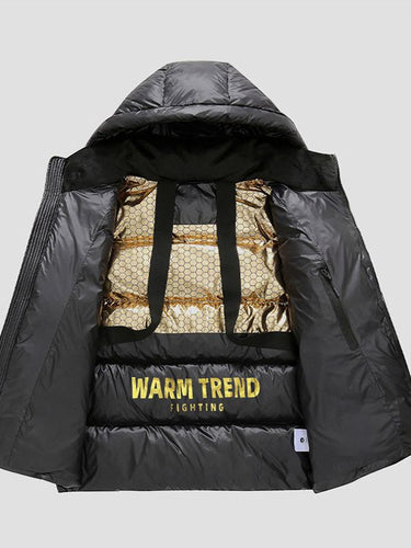Herren wattierte Thermo‑Steppjacke mit Kapuze und Wärme‑Reflexfutter Nord Taschen