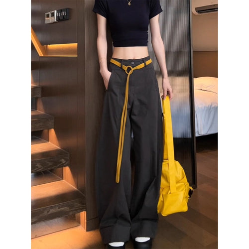 Damen Weite Baumwollhose mit Statement-Gürtel Nord Taschen