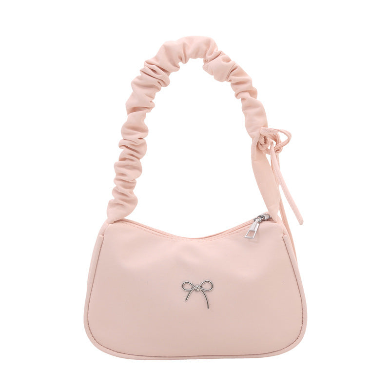 Damen elegante Schultertasche mit dekorativem Rüschengriff Nord Taschen