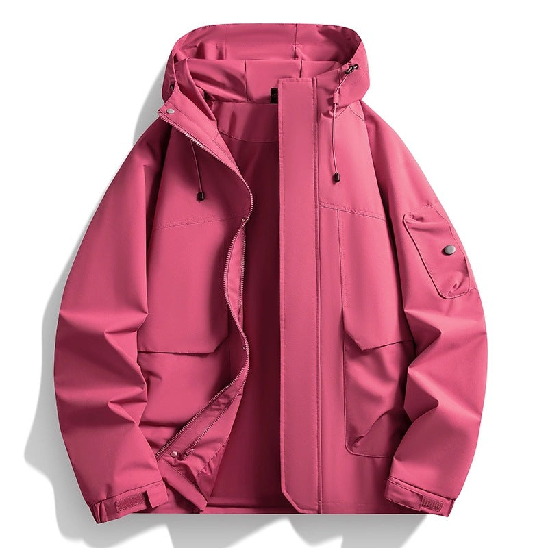 Herren Wasserdichte Kapuzenjacke im Utility-Stil mit verschweißten Nähten und verdecktem Reißverschluss Nord Taschen