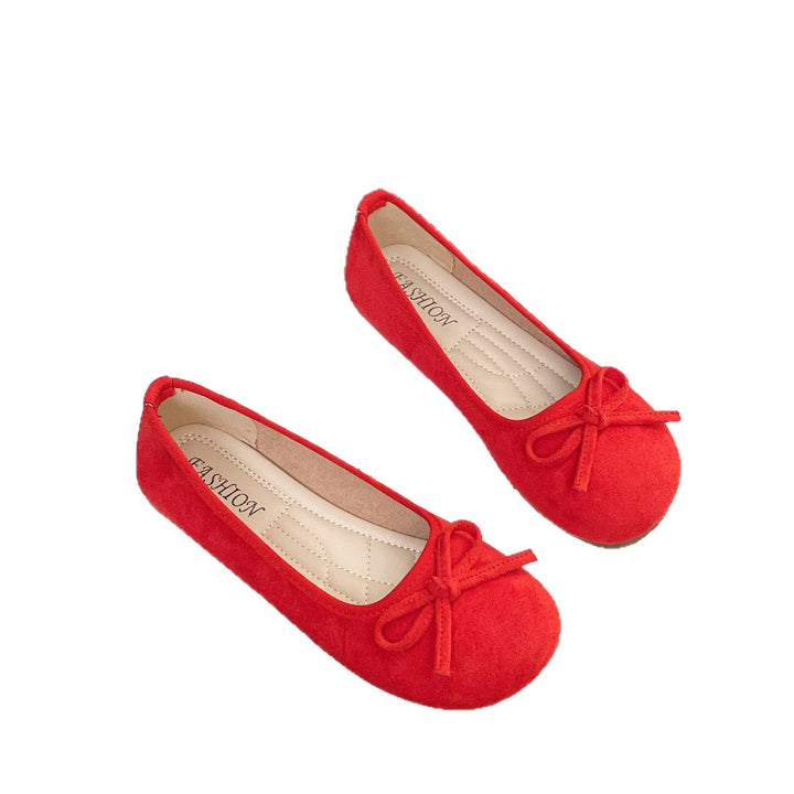Damen elegante Ballerinas mit zierlichem Schleifendetail