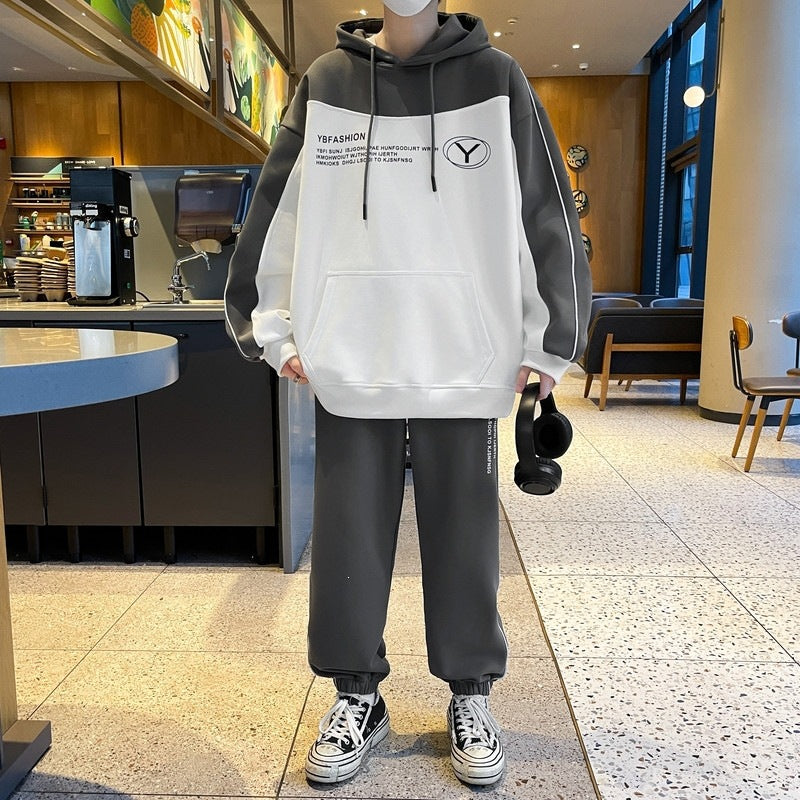 Herren Oversize-Trainingsset mit Block-Design Hoodie und konischer Jogginghose Nord Taschen