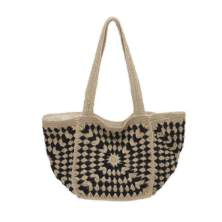Damen gehäkelte Strandtasche mit einem einzigartigen geometrischen Muster Nord Taschen