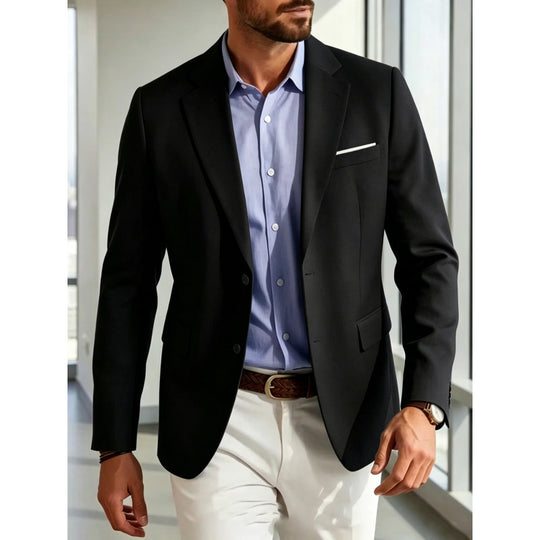 Herren Sommerliches Leinen-Blazer-Sakko mit atmungsaktivem Gewebe und taillierter Passform Nord Taschen