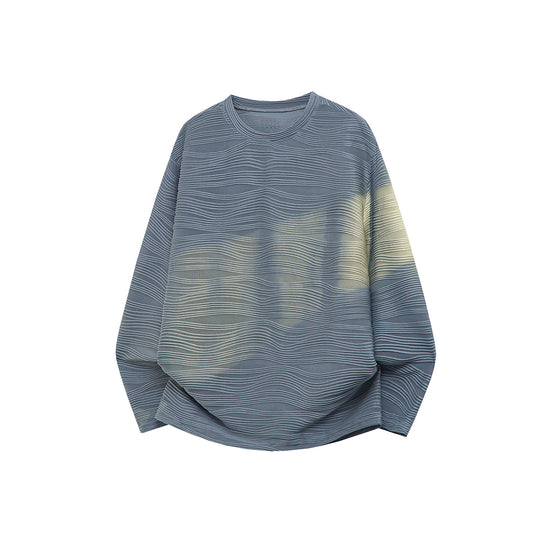 Unisex Oversize Wellenstruktur-Sweatshirt mit Rundhalsausschnitt Nord Taschen